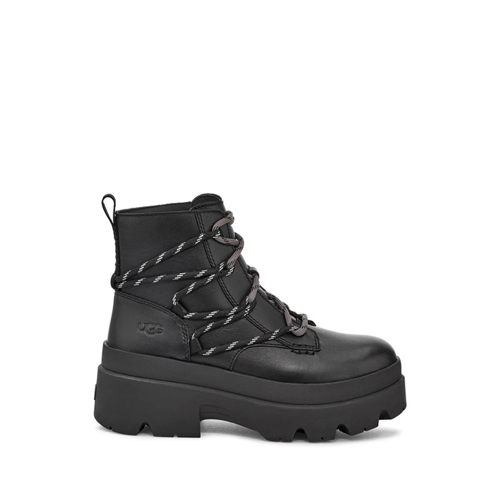UGG Brisbane lace up black boot size 7 NWT